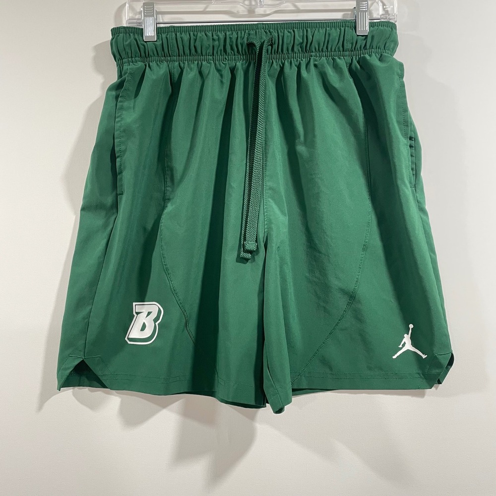 Jordan Mens Dri-FIT Athletic Shorts Green Jumpman Varsity B DQ7902-315 Size L
